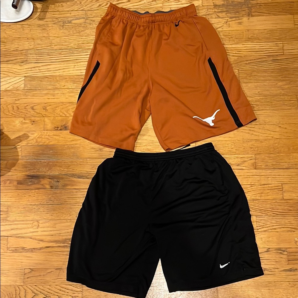 2 Nike Dri-Fit Athletic Shorts: Longhorns Orange and Black